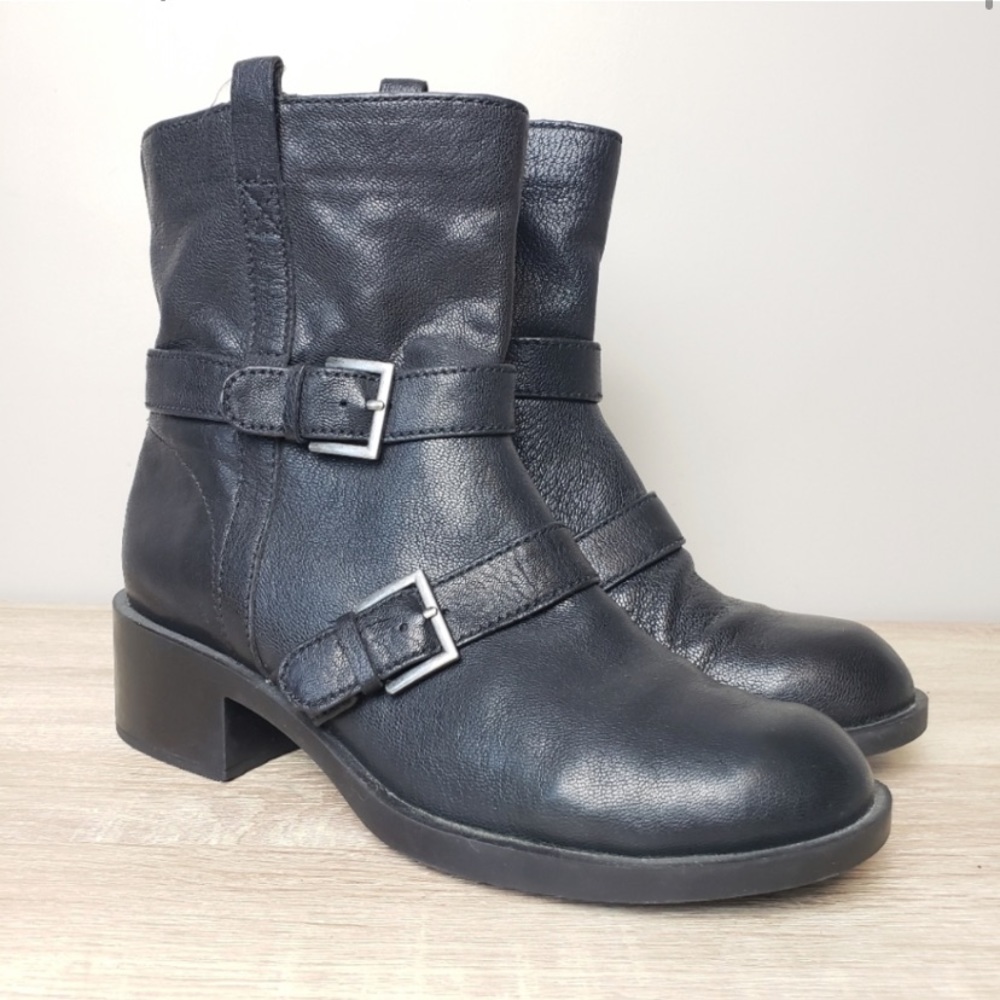 Cole Haan Nike Air Leather Moto Boots